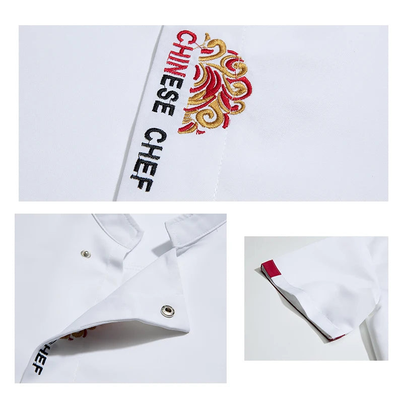 Food and Beverage Industry Waiter Overalls Chef Uniform Hotel Workwear Women Cook Jacket Summer Blouse Men Work Clothes