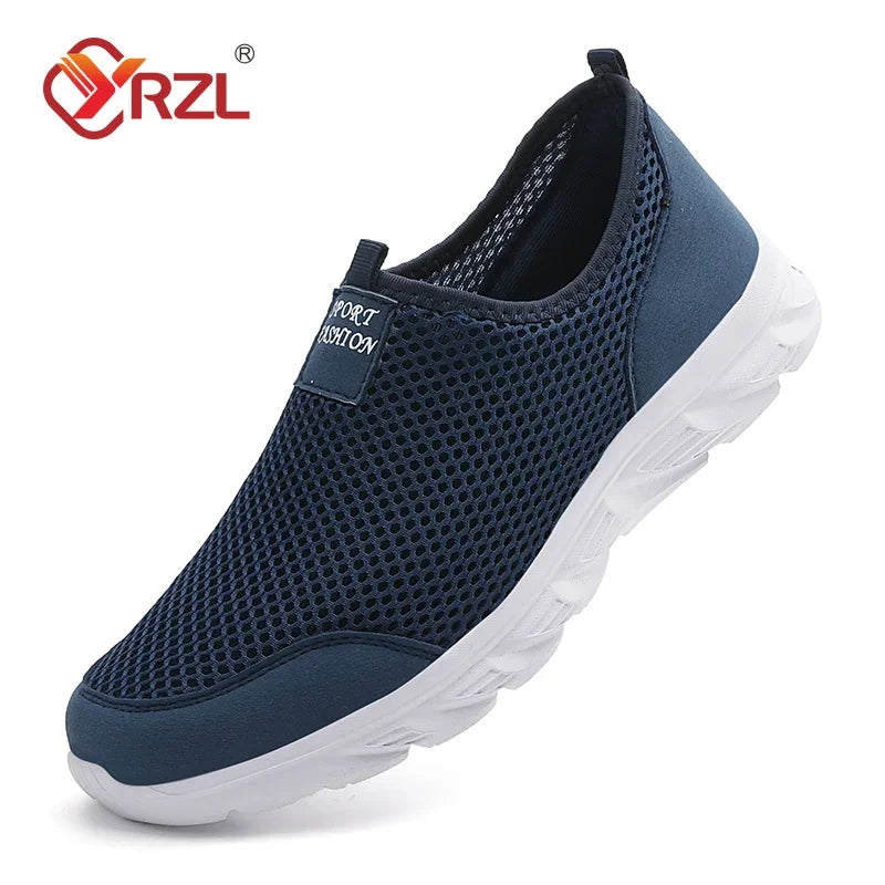 YRZL Sneakers Men Summer Casual Shoes Men Mesh Breathable Outdoor Non Slip Sports Shoes Slip on Loafers for Men Pius Size 38-46