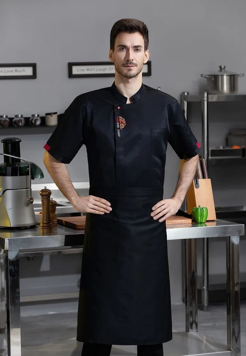 Food and Beverage Industry Waiter Overalls Chef Uniform Hotel Workwear Women Cook Jacket Summer Blouse Men Work Clothes