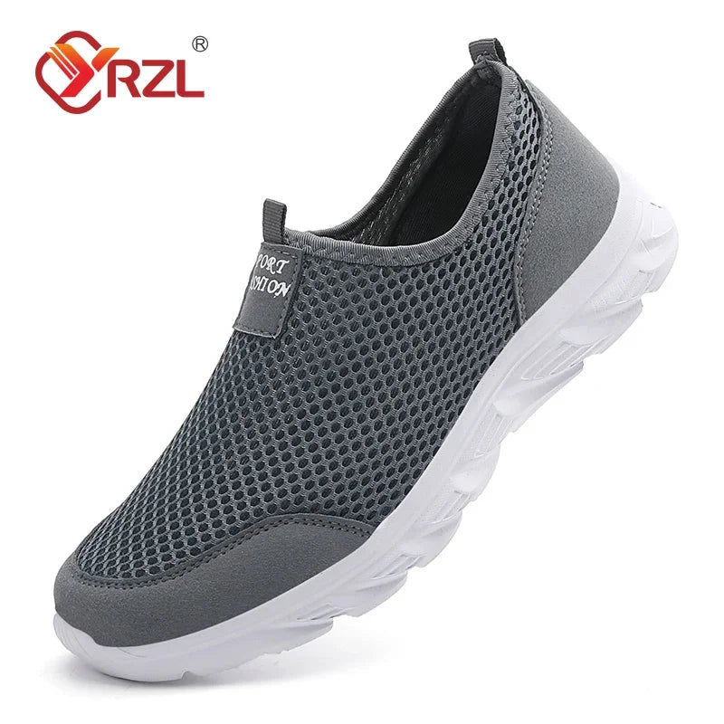 YRZL Sneakers Men Summer Casual Shoes Men Mesh Breathable Outdoor Non Slip Sports Shoes Slip on Loafers for Men Pius Size 38-46