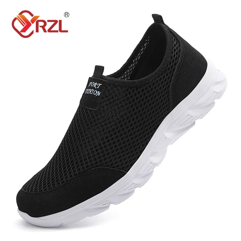 YRZL Sneakers Men Summer Casual Shoes Men Mesh Breathable Outdoor Non Slip Sports Shoes Slip on Loafers for Men Pius Size 38-46