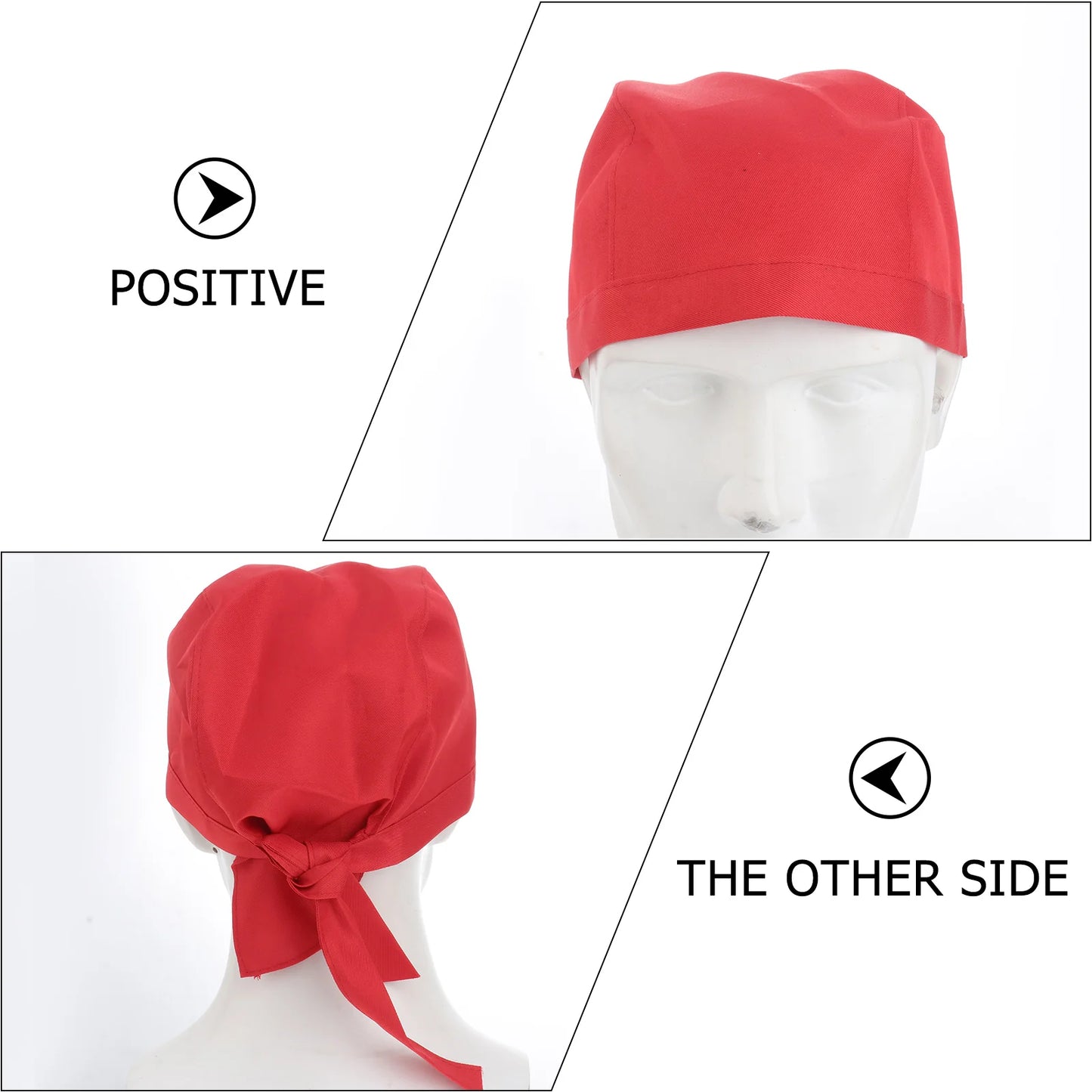 Catering Skull Cap Pirate Turban Chefs Hat Ribbon Bonnet for Men Caps Server Printing Adjust