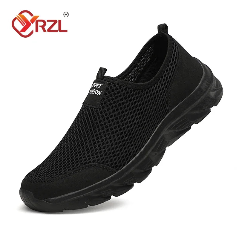 YRZL Sneakers Men Summer Casual Shoes Men Mesh Breathable Outdoor Non Slip Sports Shoes Slip on Loafers for Men Pius Size 38-46