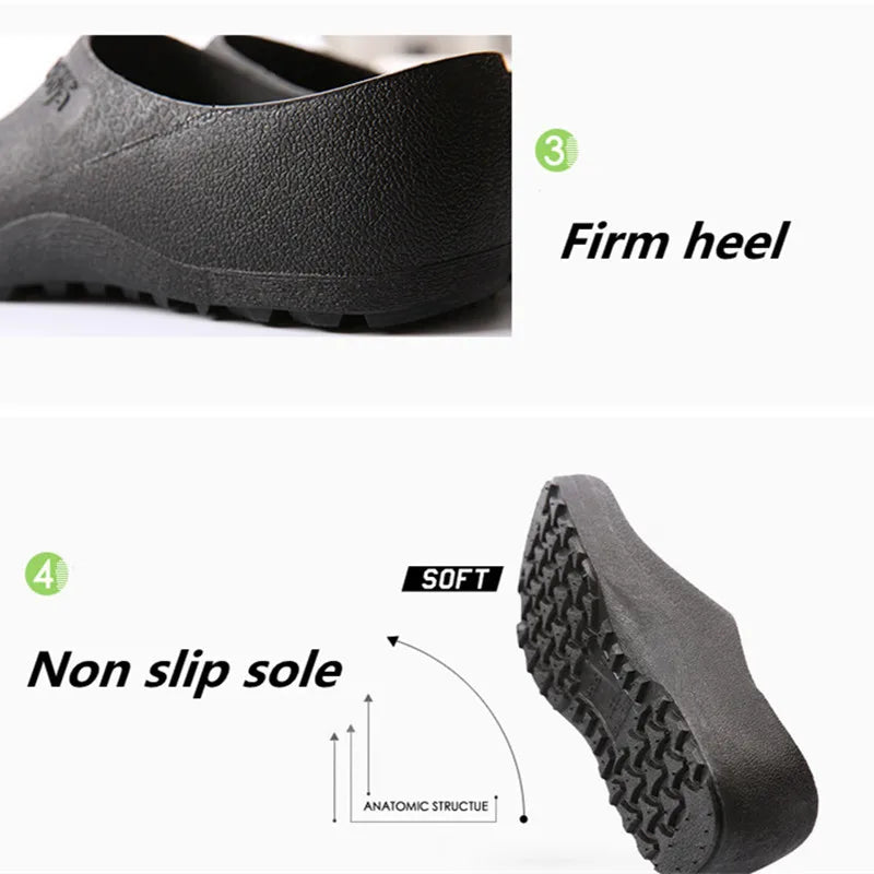 STRONGSHEN Unisex Men's Chef Kitchen Working Shoes EVA  Non-slip Waterproof Oil-proof Mules Clogs Master Hotel Restaurant Slippe