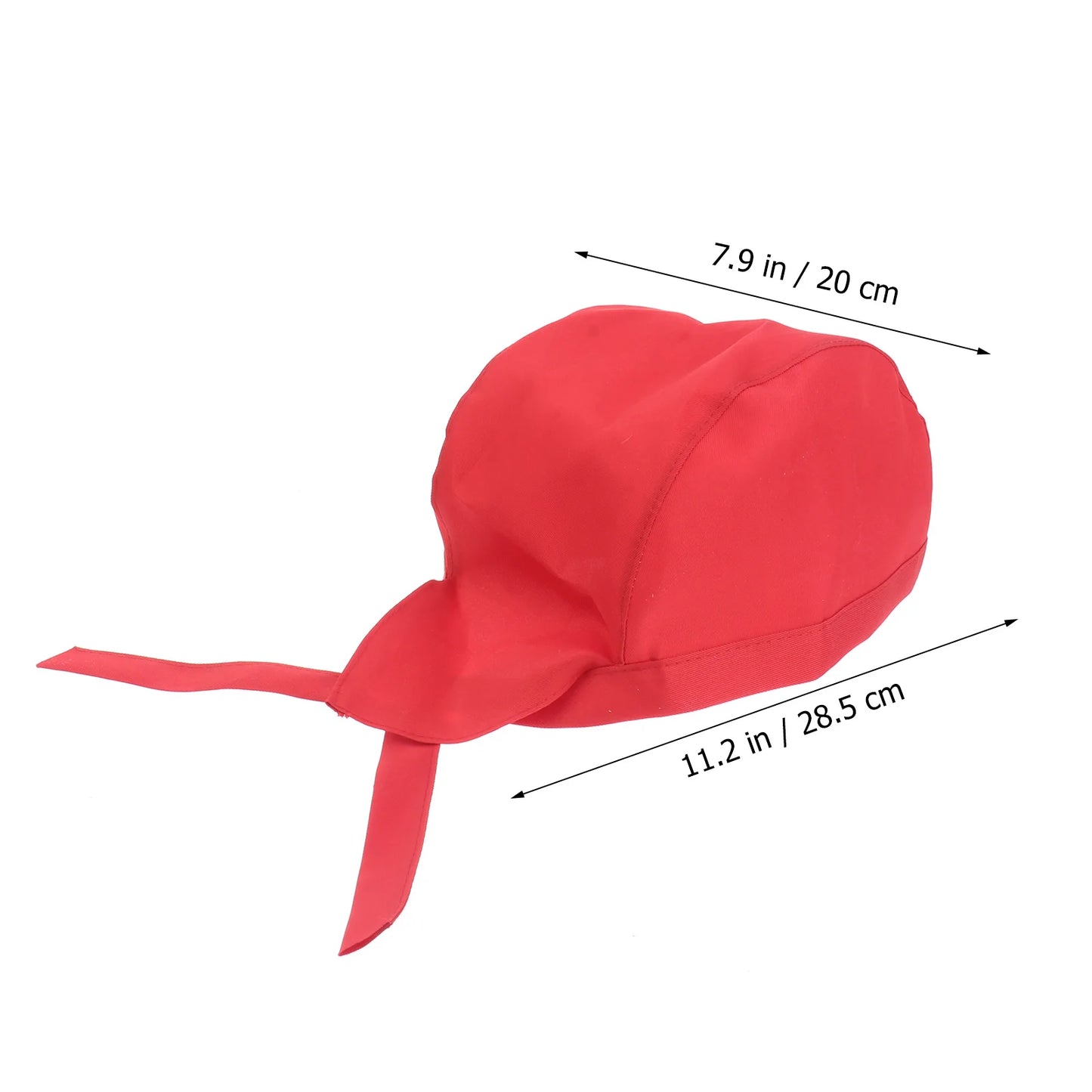 Catering Skull Cap Pirate Turban Chefs Hat Ribbon Bonnet for Men Caps Server Printing Adjust